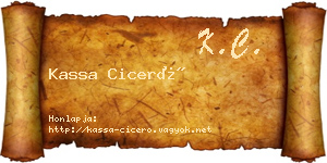 Kassa Ciceró névjegykártya